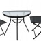 Set mobilier de gradina,3 piese,scaune pliabile