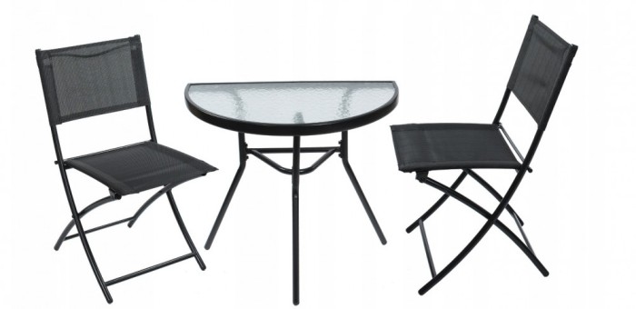 Set mobilier de gradina,3 piese,scaune pliabile
