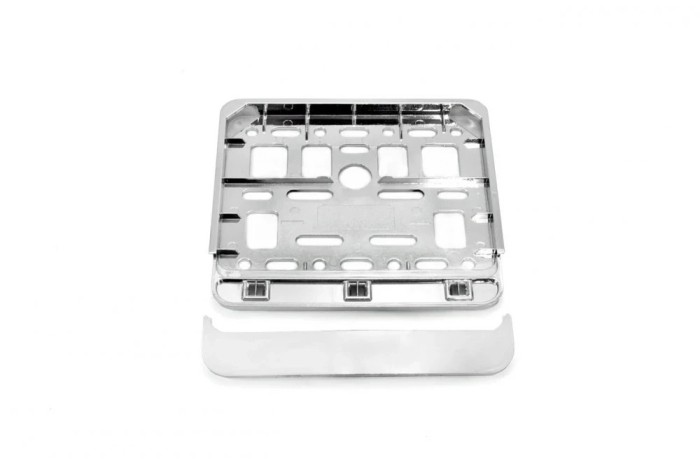 Suport numar inmatriculare cromat pentru scooter 11.4 x 14cm AVX-AM01168