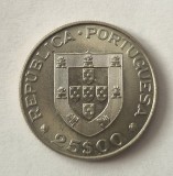 Portugalia 25 escudos 1977 UNC moneda nichel necirculata km # 608 Alexandre Herculano _ 26,5 mm
