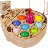 Joc magnetic de pescuit din lemn pentru copii Kruzzel, 2 undite