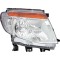 Far Ford Ranger, 04.2011-05.2016, partea Dreapta, manual/electric, tip bec H4, fara lumini de zi, SILVER, fara motoras, Depo