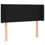 Cumpara ieftin Tablie de pat cu aripioare negru 93x16x78/88 cm textil