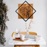 Cumpara ieftin Tablou din lemn si metal Tree Nuc 54x54 cm