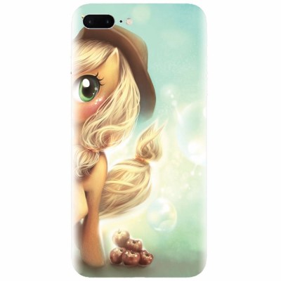 Husa silicon pentru Apple Iphone 7 Plus, Applejack Pony Cute K foto