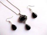 set colier si cercei cu onix
