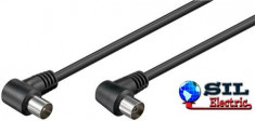 Cablu coaxial Goobay tata-mama 5 m negru conector cotit foto