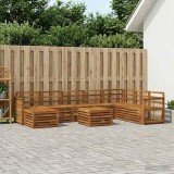 Cumpara ieftin Set de canapele de exterior 9 buc. 8-Locuri natural