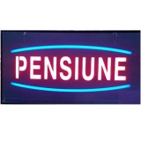Reclama Luminoasa Panou tip Neon LED mesaj PENSIUNE 50x25cm KNH