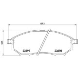 Placute frana Infiniti Ex, Fx, G Coupe, G Sedan, M (Y51), M35, M45, Q70 (Y51); Nissan Murano I (Z50), Murano 2 (Z51), Murano 2 Van (Z51), Navara Np30