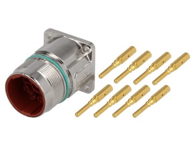 Conector M23 Soclu PIN 8 Tată Crimpat Drept Ecranat foto