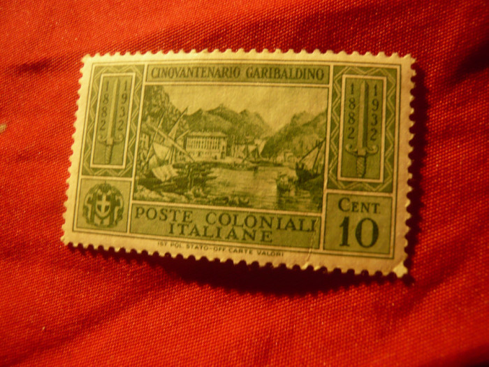 Timbru Italia 1932 - 50 Ani Garibaldi , valoarea 10C