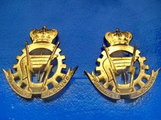 4446-Set 2Insigne British India Pugnantes Adjuvo militare rare metal aurit.