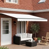 vidaXL Cort electric retractabil Alb 5 x 3 m Poliester cu Acoperire PU 3419849