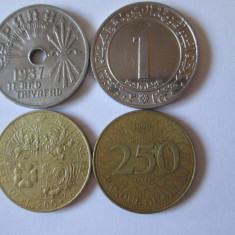 Lot 4 monede:Spania,Algeria,Italia,Liban vedeți imaginile