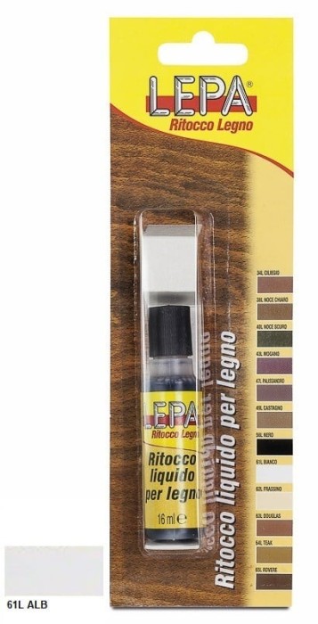 Retus lichid pentru lemn Lepa 61L ALB, 16 ml