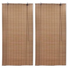 vidaXL Jaluzele din bambus tip rulou, 2 buc., maro, 100 x 160 cm