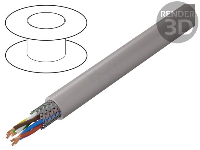 Cablu UNITRONIC LiHCH TP 4x2x0,14mm2 LSZH 60V Gri-Bej