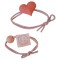 Set 2 elastice de par in forma de inima, 8 cm, Roz, 31BJ