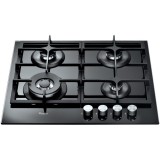 Plita incorporabila Whirlool GOA 6425/NB1, Gaz, 4 arzatoare, Siguranta arzatoare, Wok, Gratare fonta, 60 cm, Negru