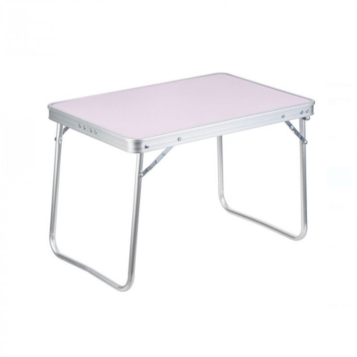 Masa pliabila camping, 80 x 60 x 70 cm, aluminiu, maner de transport