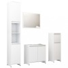 Set mobilier de baie, 4 piese, alb, lemn prelucrat