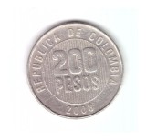 Moneda Columbia 200 pesos 2008, stare relativ buna, curata