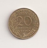 Moneda Franta - 20 Centimes 1991