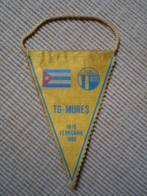 Fanion handbal Cuba CSME Electromures Targu mures 18-19 februarie 1986 sport RSR foto