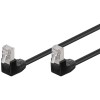 Cablu Patch CAT5e 2x RJ45 90 FTP 0.25m negru pentru Conectare retea, Goobay