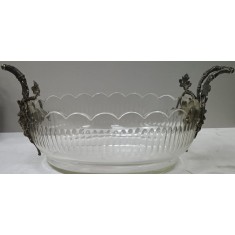 Fructiera din cristal cu doua anse, cca 1920
