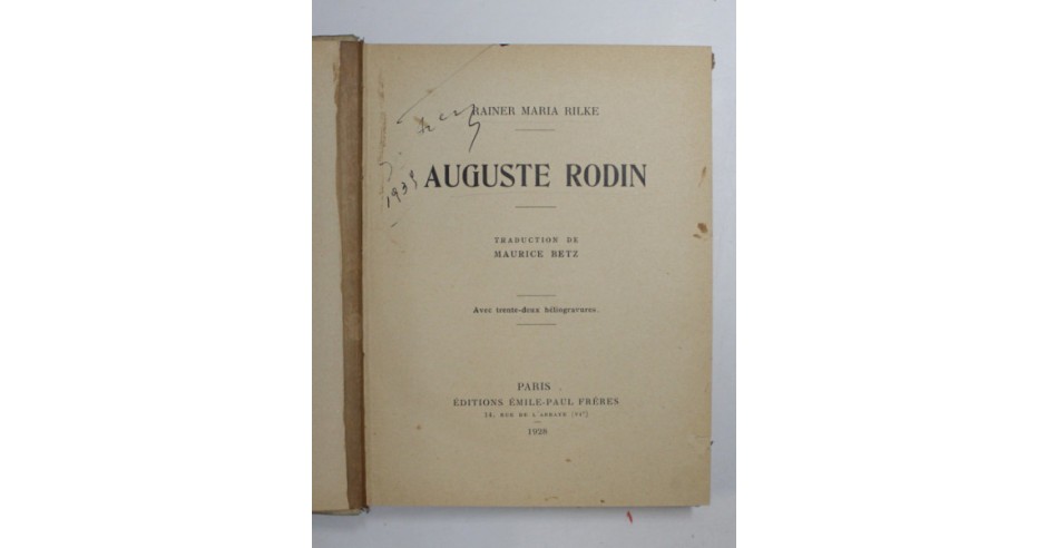AUGUSTE RODIN par RAINER MARIA RILKE , 1928 | arhiva Okazii.ro