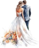 Sticker decorativ, Tineri Casatoriti, Alb, 74 cm, 1284STK