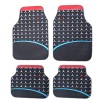 Covorase Auto Universale Mercedes-Benz, Design Stea Abstract, Textile+PVC, Negru/Rosu/Albastru, Set 4 Buc