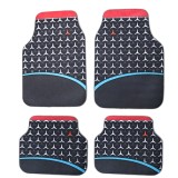 Covorase Auto Universale Mercedes-Benz, Design Abstract Stea, Textile+PVC, Negru/Rosu/Albastru, Set 4 Bucati