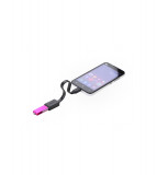 Adaptor cablu plat micro-USB tata USB 2.0 mama OTG-Culoare Negru