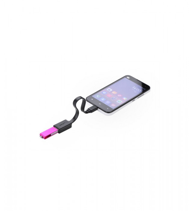 Adaptor cablu plat micro-USB tata USB 2.0 mama OTG-Culoare Negru