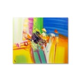 Tablou abstract pictat manual birou, living, hol, Calatorie spatiala, 60x50cm ulei pe panza, gata de expus pe perete