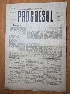 ziarul progresul 9 /22 iunie 1912 - memoriile unui supravietuitor de pe titanic foto
