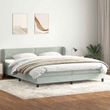 Pat cu arcuri cu saltele gri deschis 200x210 cm catifea