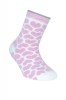 Șosete copii flaușate 1/2 din Bumbac cu Model Inimioare, Sof-Tiki 247 - Roz, 33-35 (22)