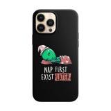 Husa compatibila cu Apple iPhone 12 Pro model Nap first exist later,Silicon, Tpu, Viceversa, Transparent, Carcasa
