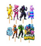 Set 8 Toppere Model Fortnite pentru Tort, Carton Foliat