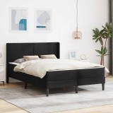 vidaXL Cadru de pat cu saltea cu headboard 2 pcs Negru Catifea 3414877