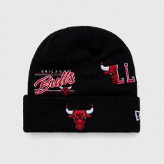 New Era caciula culoarea negru, din tricot gros, CHICAGO BULLS