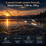Lansetă Feeder pentru Pescuit, Model Dexter, 3,90 m, 210 g