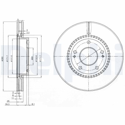 DELPHI BG3861C Disc frana foto