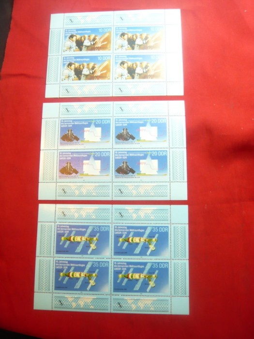 Set 3 Blocuri DDR 1988 Intercosmos URSS- DDR