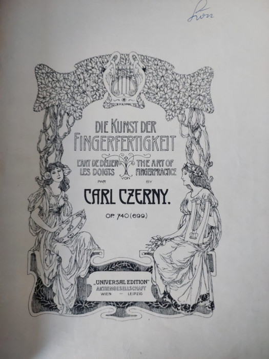 Partitura veche pian: Studii Carl Czerny OP. 740 (699) - nr. 17-24