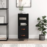 vidaXL Servantă, negru, 34,5x34x90 cm, lemn compozit